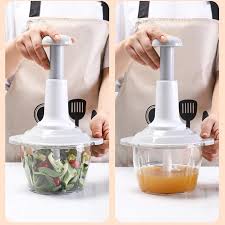 Manual Hand Operated 2000 ML Chopper Pump Action With Free 3 Blades Food Processor Portable Container And Easy To Clean Kitchen Gadget.