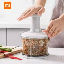 Manual Hand Operated 2000 ML Chopper Pump Action With Free 3 Blades Food Processor Portable Container And Easy To Clean Kitchen Gadget.